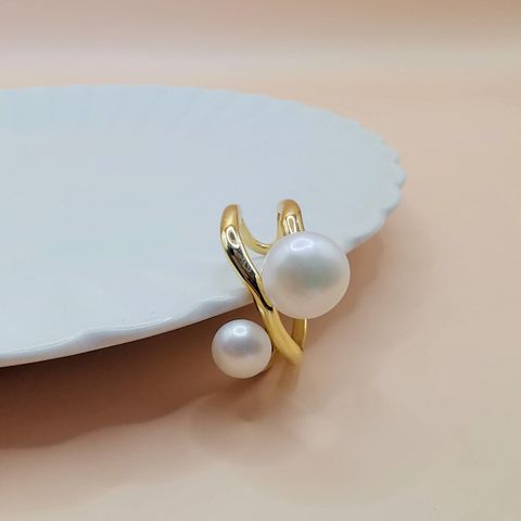 Two lights｜波浪之光淡水珍珠開口戒指