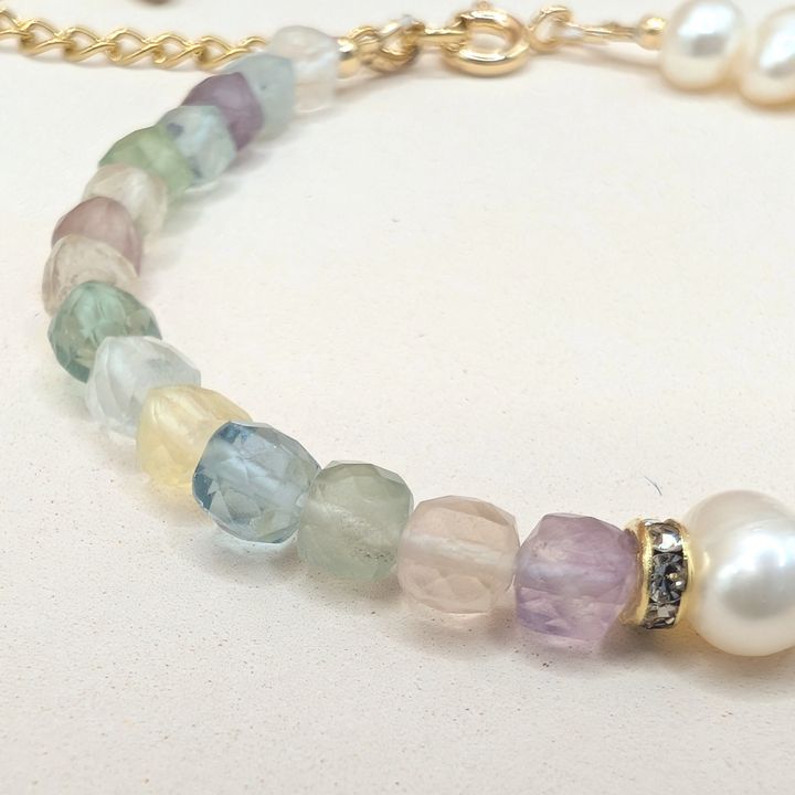 Fluorite｜流晶光燦 螢石 X 巴洛克珍珠手鍊
