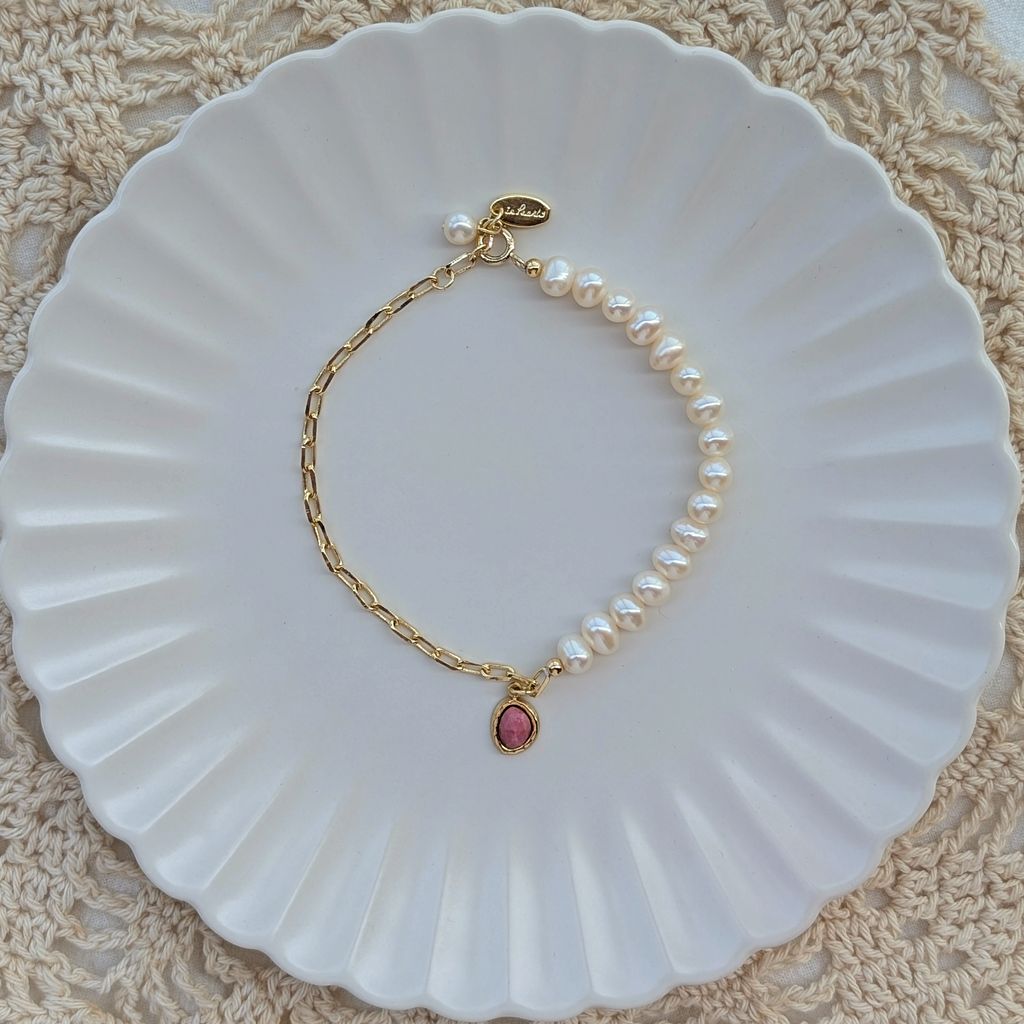 Layered Charm｜珍珠鍊條吊飾手鍊