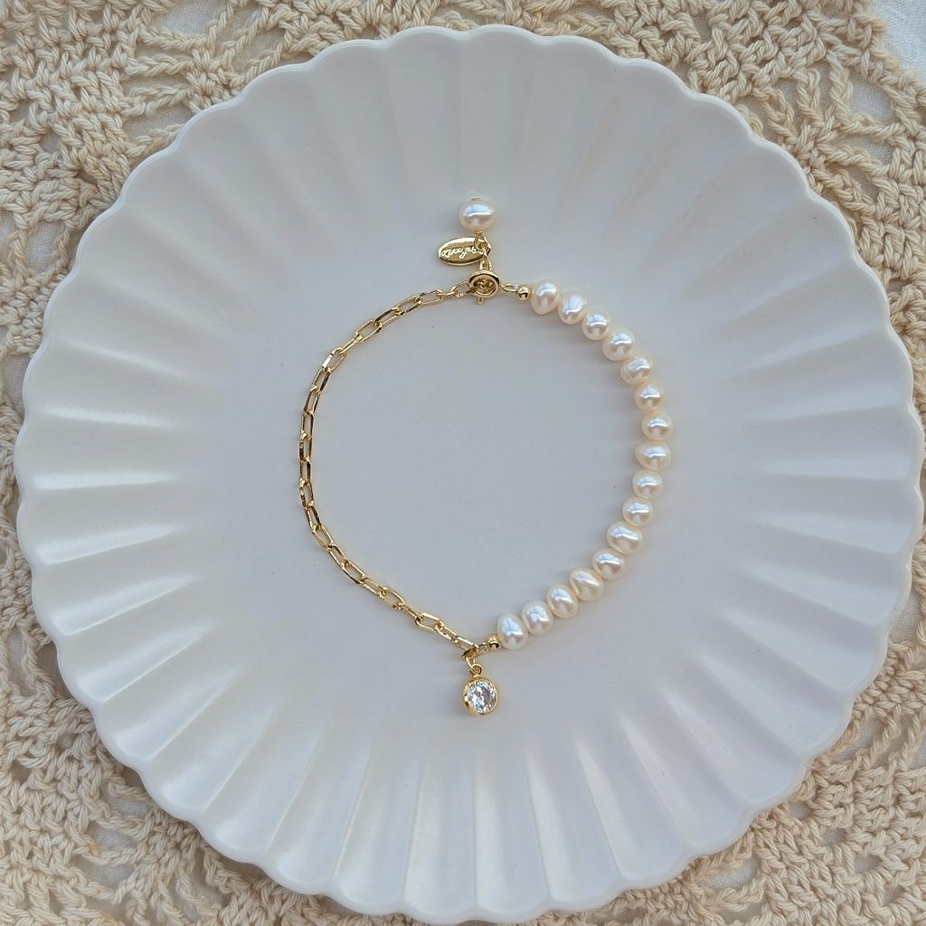 Layered Charm｜珍珠鍊條吊飾手鍊