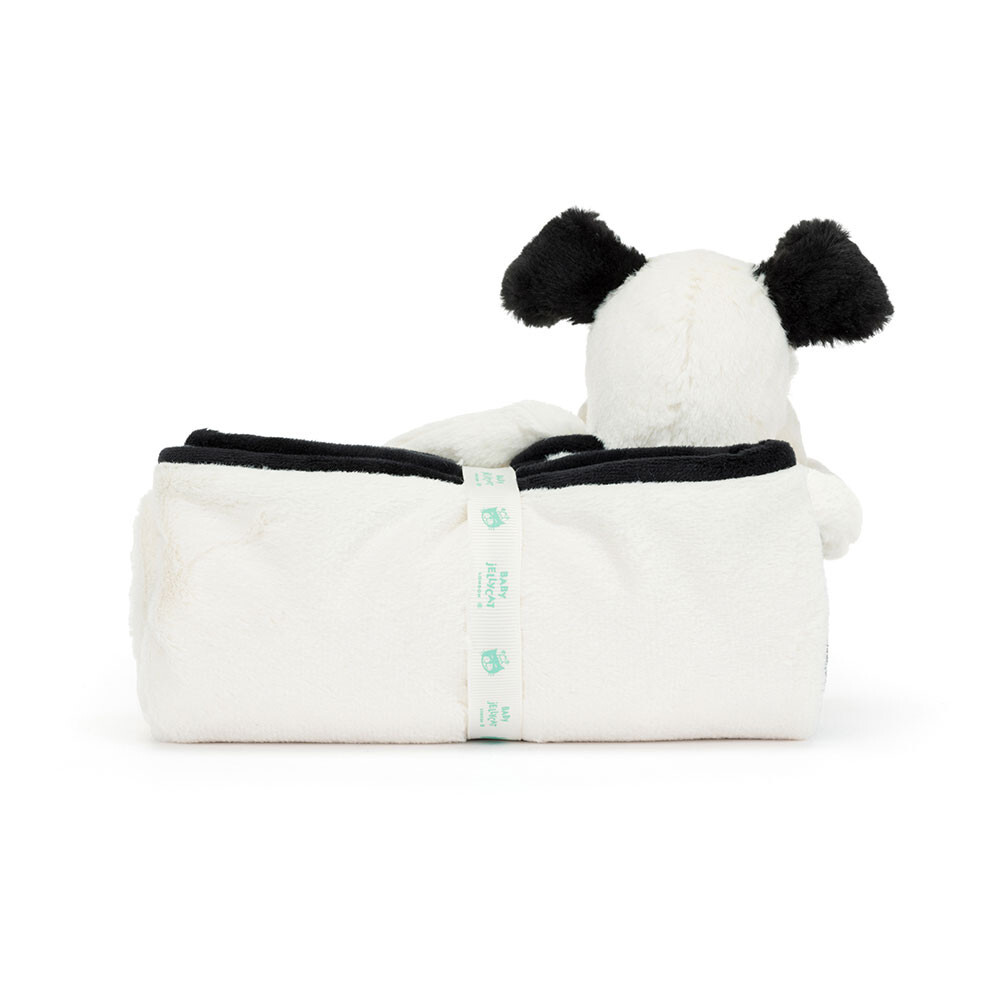 Bashful Black & Cream Puppy Blankie 3