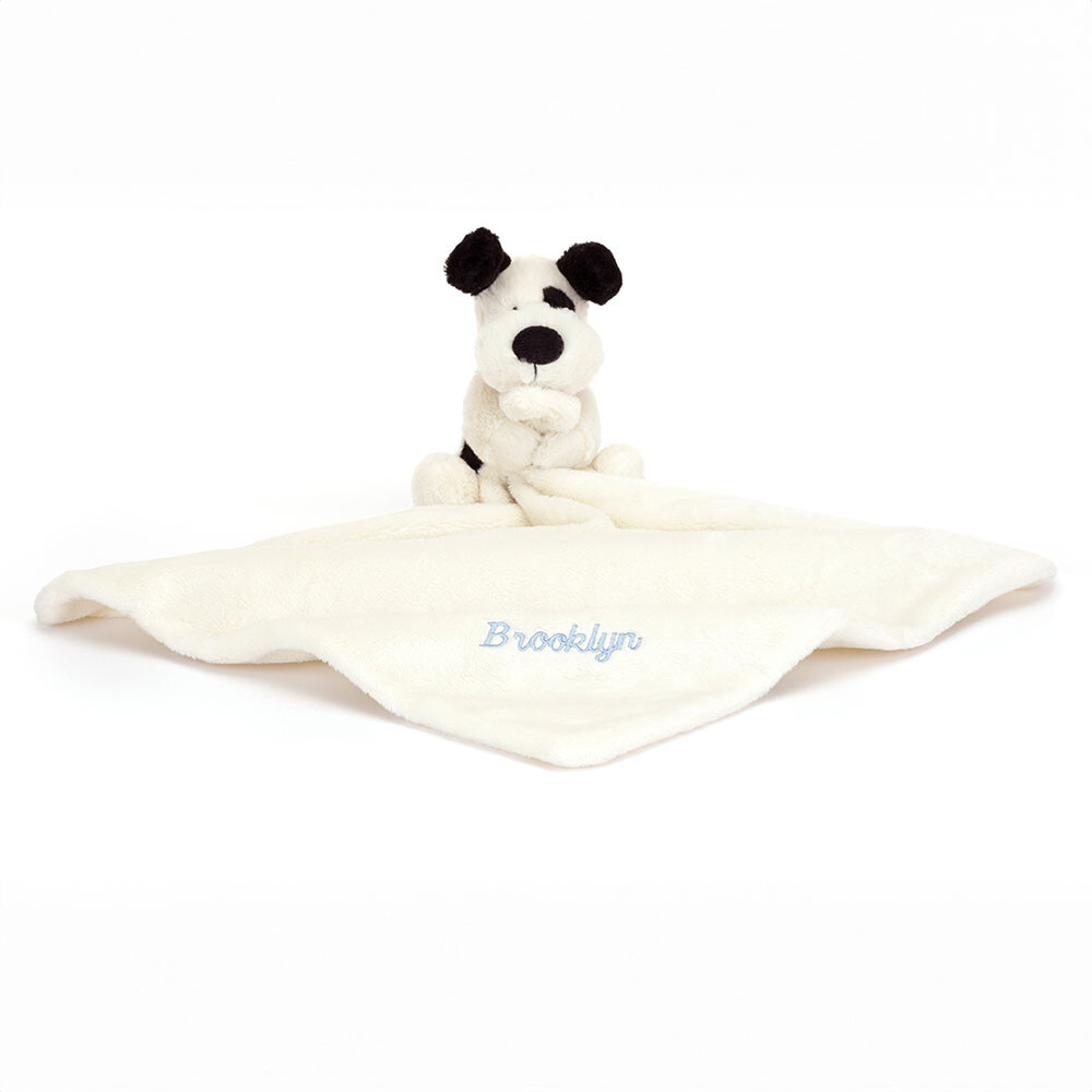 Personalised Bashful Black & Cream Puppy Soother 1