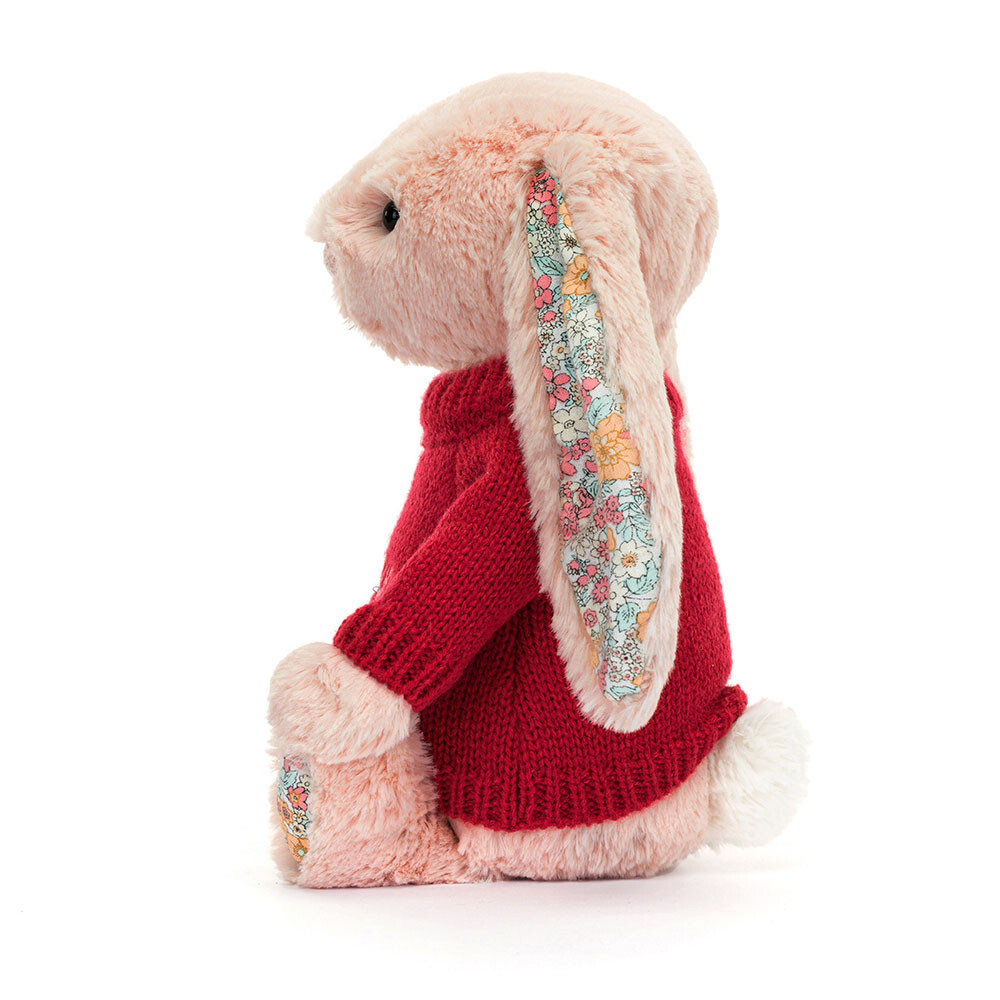 Blossom Blush Bunny With Personalised Red Jumper 3