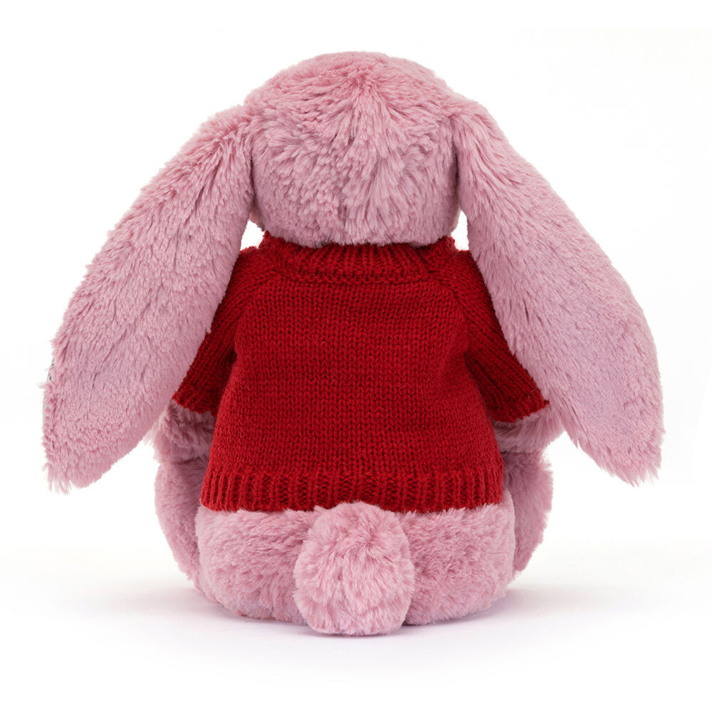 Blossom Tulip Bunny With Personalised Red Jumper 3