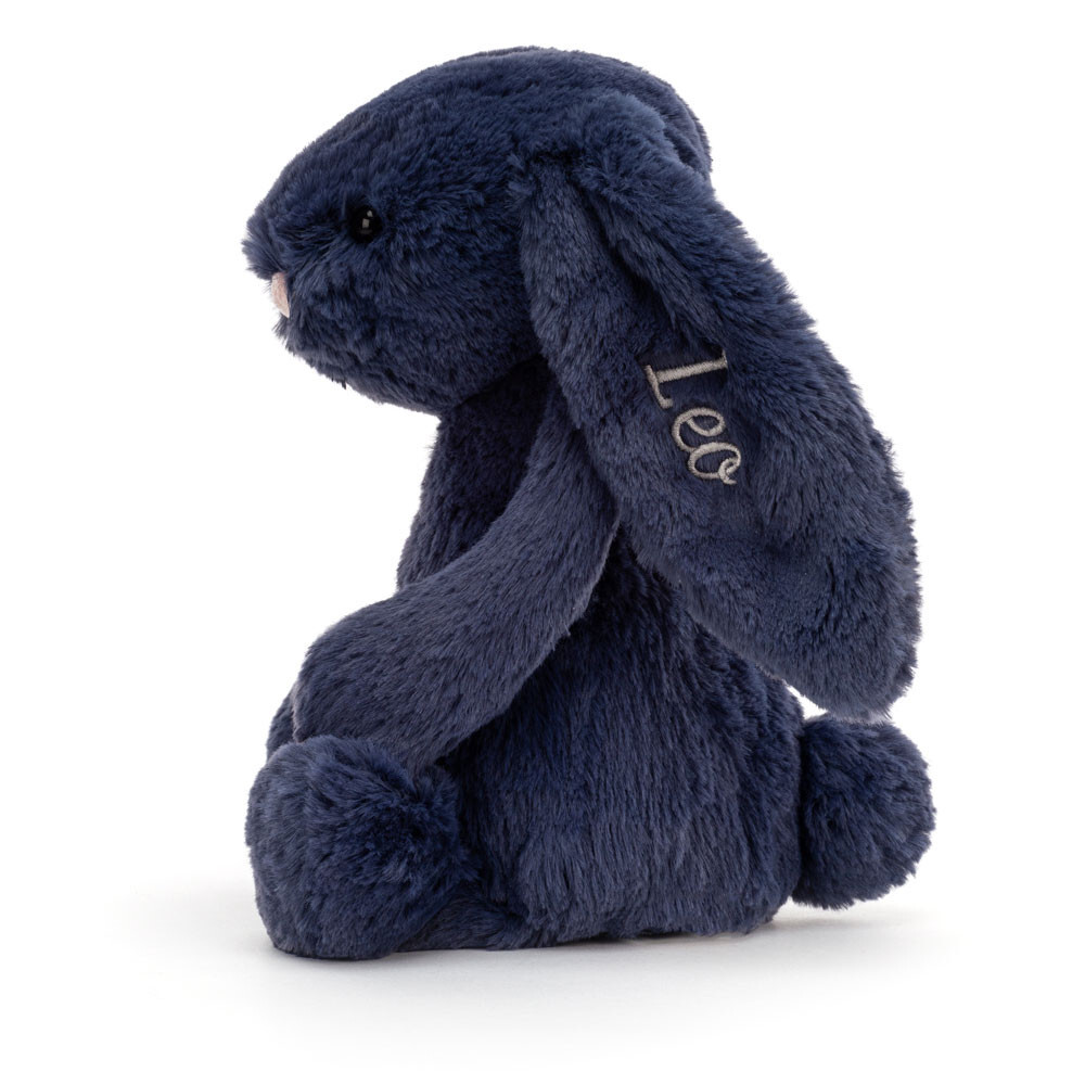 Personalised Bashful Navy Bunny Medium 2