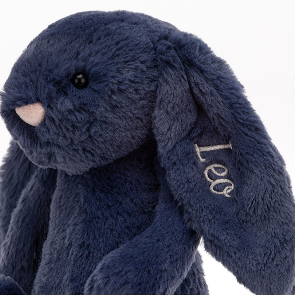 Personalised Bashful Navy Bunny Medium 3