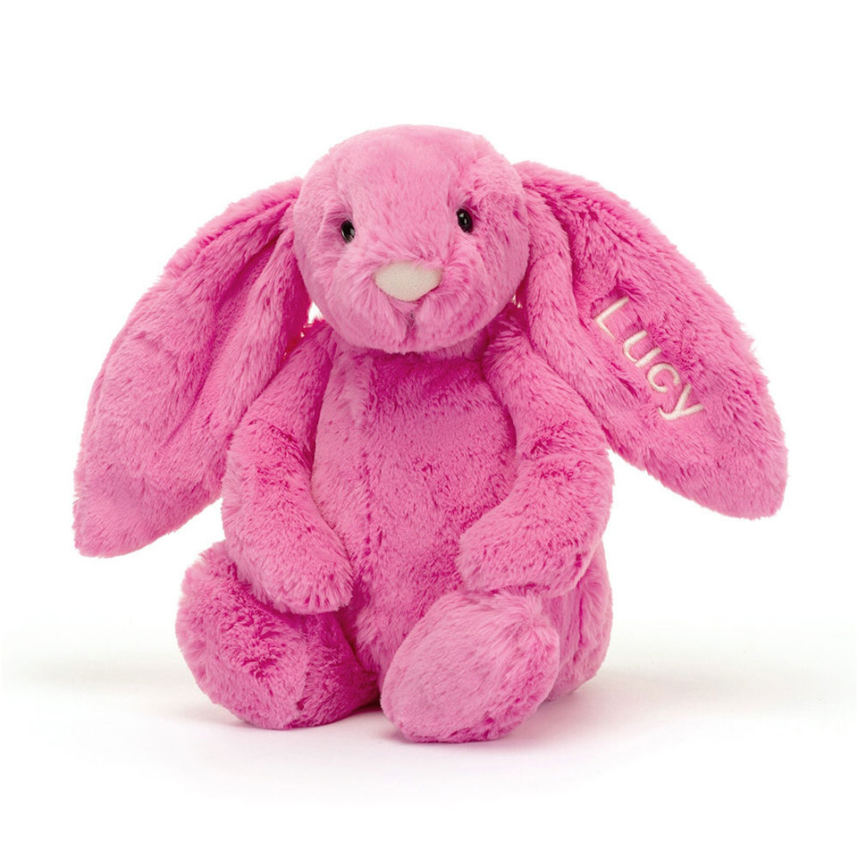 Personalised Bashful Hot Pink Bunny Medium 0