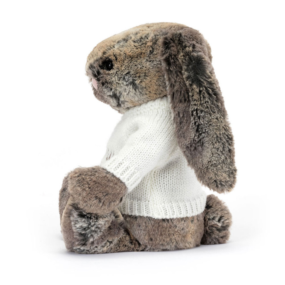 Bashful Cottontail Bunny With Personalised Cream Jumper 2