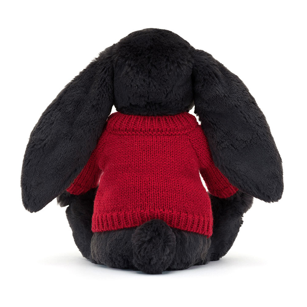 Bashful Inky Bunny With Personalised Red Jumper 3