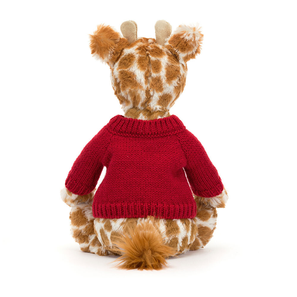 Bashful Giraffe With Personalised Red Jumper 3
