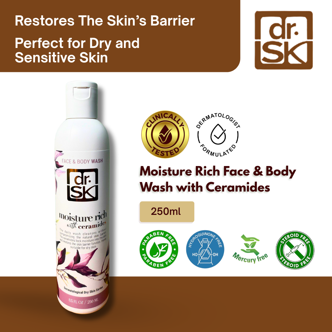 dr.SK Moisture Rich Face and Body Wash with Ceramides 250ml gentle cleanser for dry and sensitive skin barrier repair