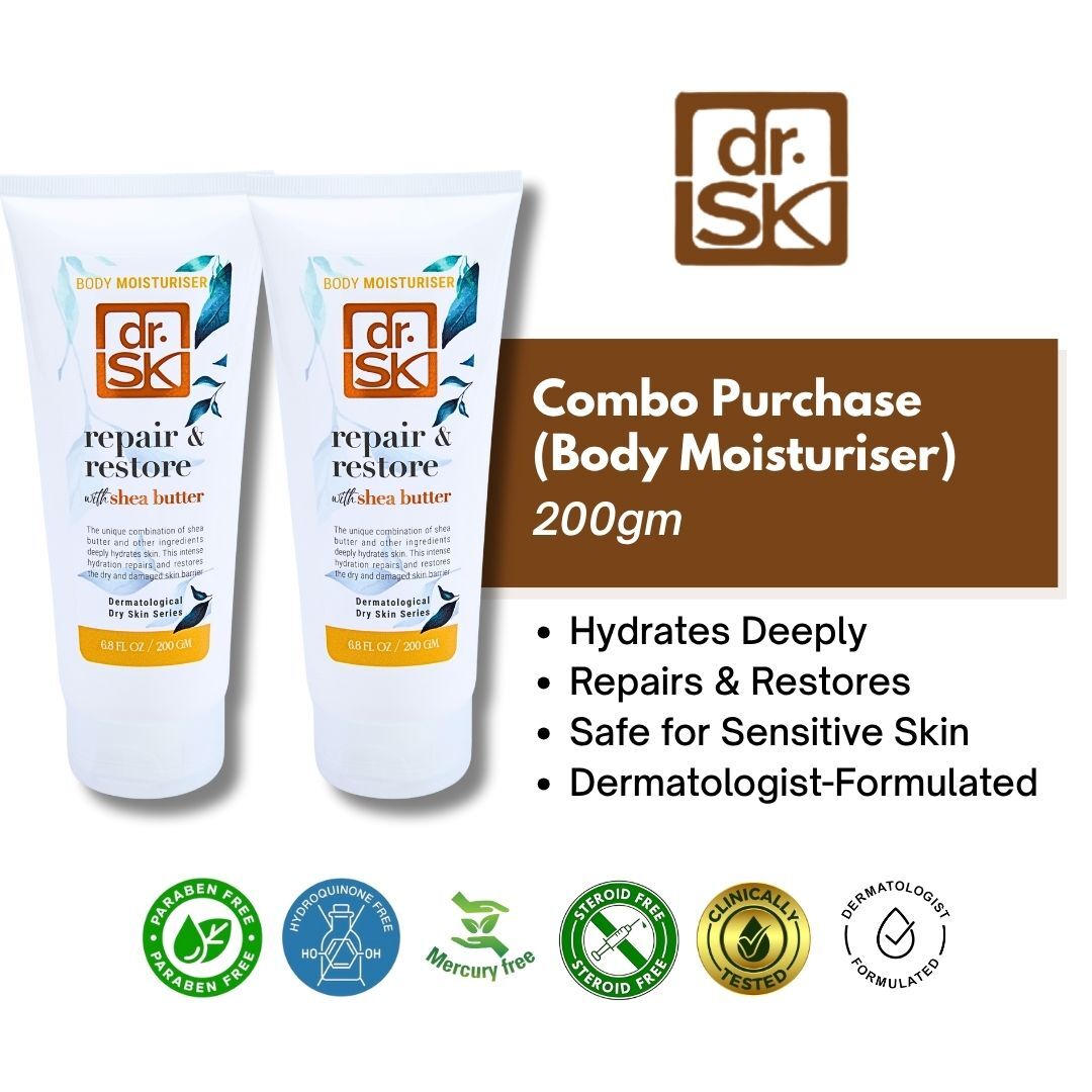 dr.SK Repair and Restore Body Moisturiser 200g combo hydrates deeply restores barrier dermatologist formulated and safe for sensitive skin