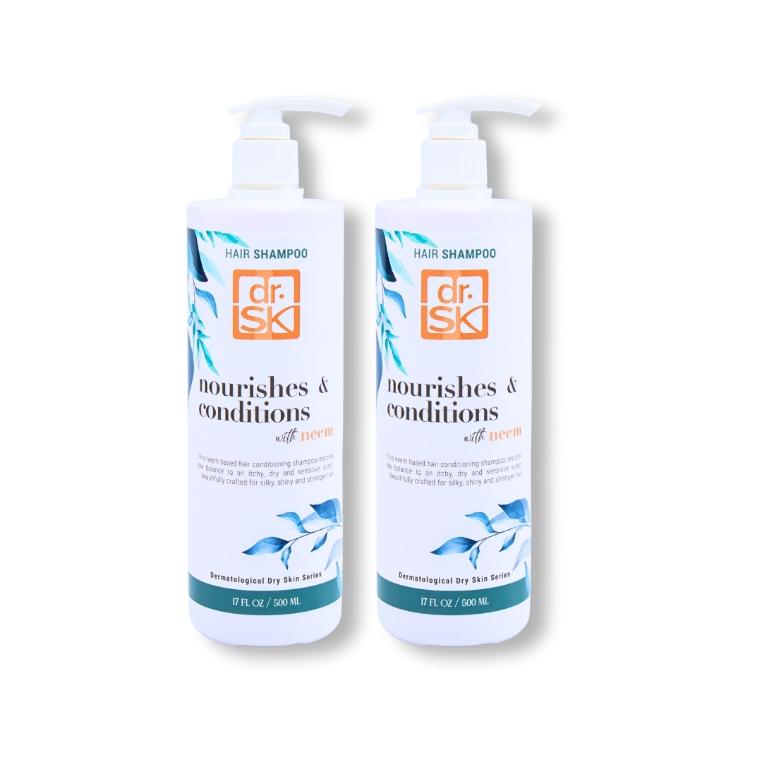dr.SK Neem Hair Shampoo 500ml bundle pack for dry sensitive scalp nourishes conditions and promotes stronger hair