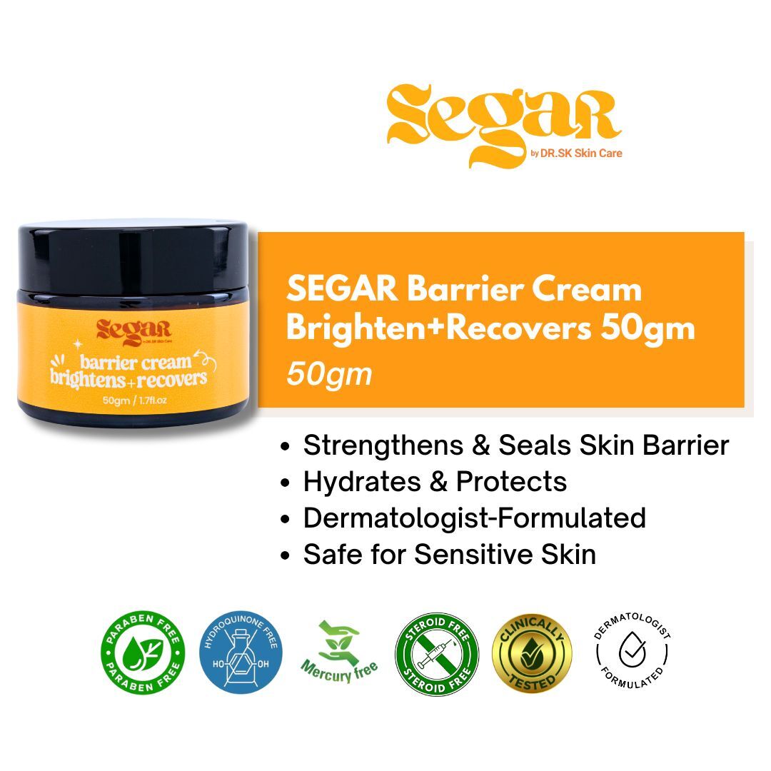 SEGAR Barrier Cream Brighten and Recovers 50g strengthens skin barrier hydrates and protects sensitive skin