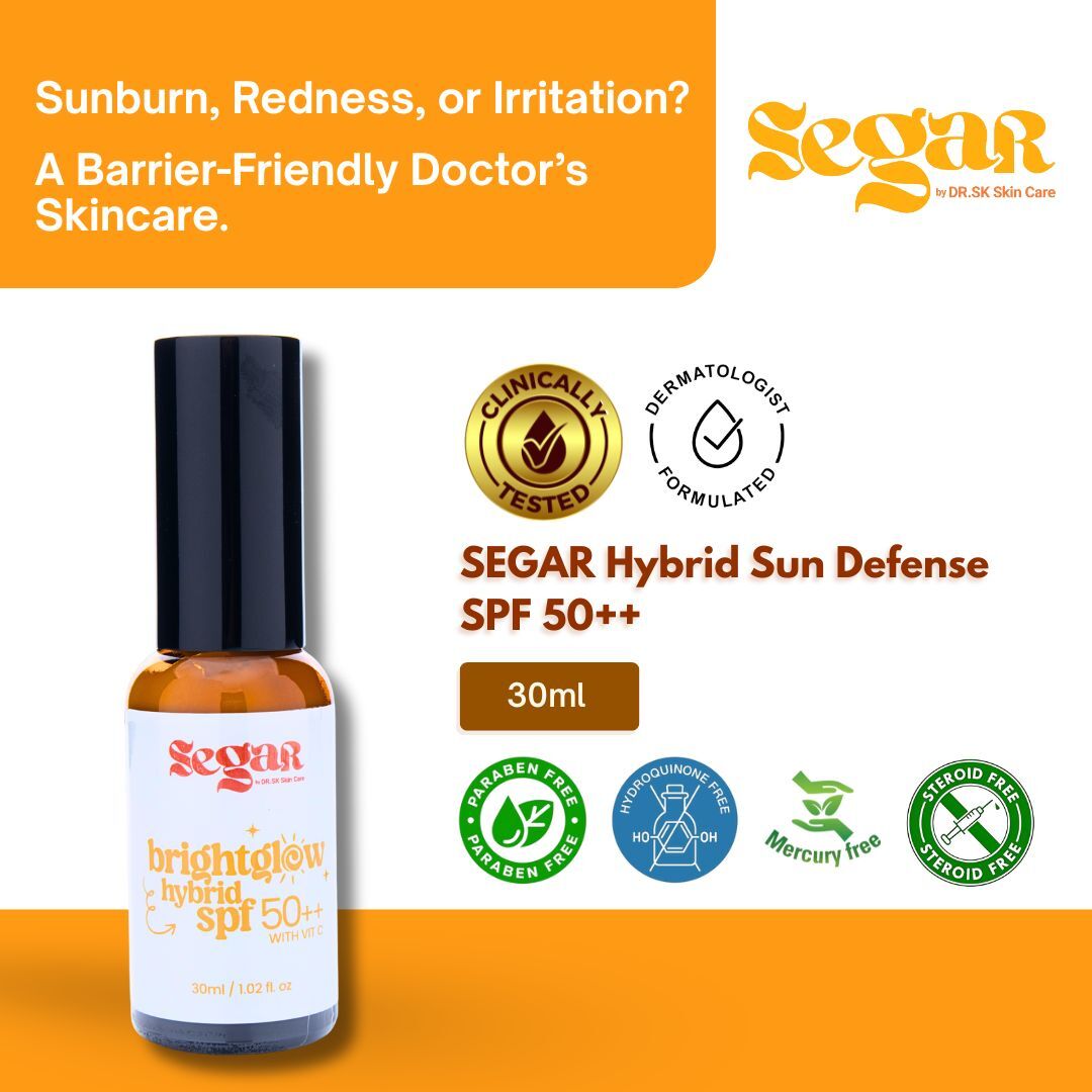 SEGAR Hybrid Sun Defense SPF 50++ 30ml clinically tested dermatologist formulated sun protection for sensitive skin