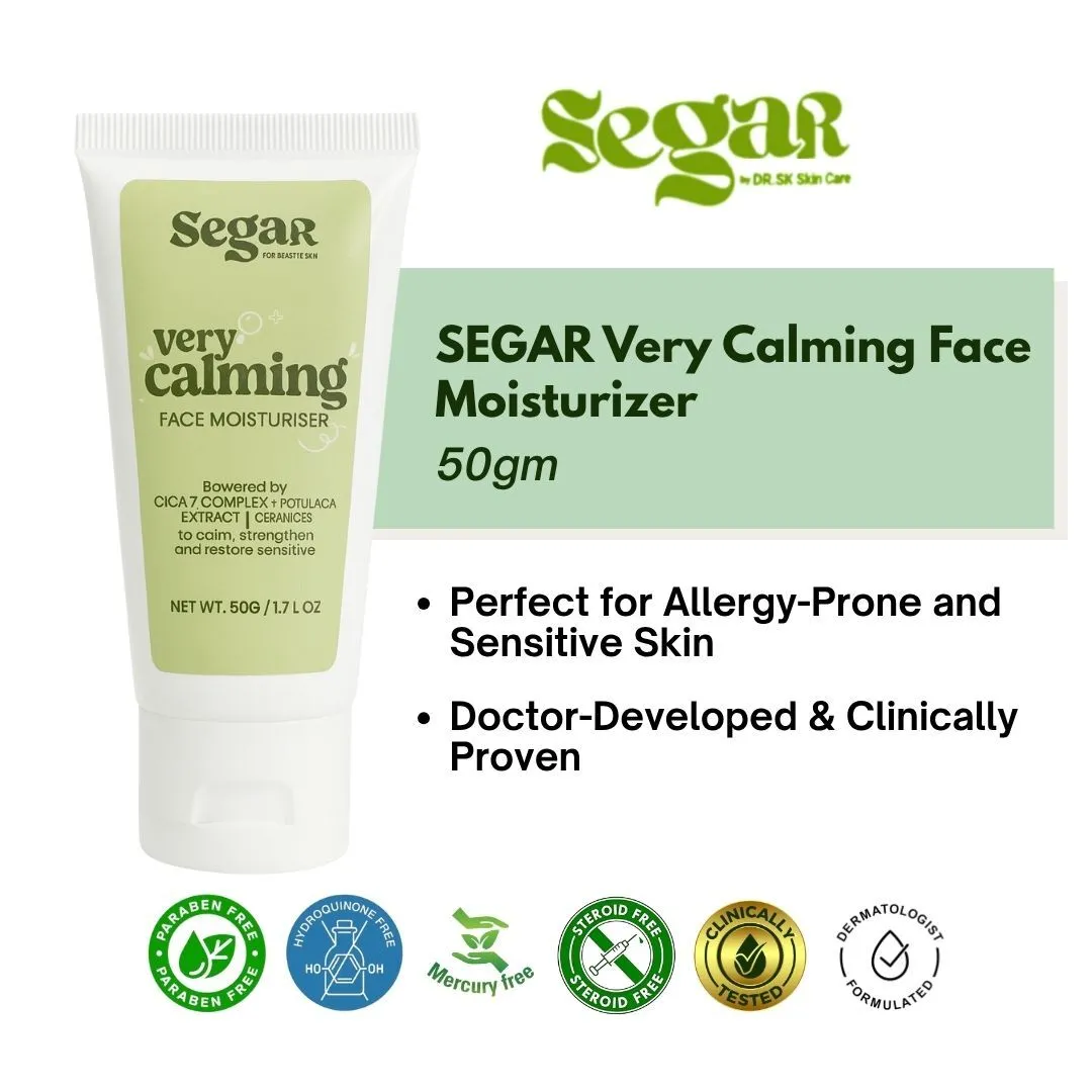 SEGAR Very Calming Face Moisturiser 50gm doctor developed clinically proven for sensitive skin