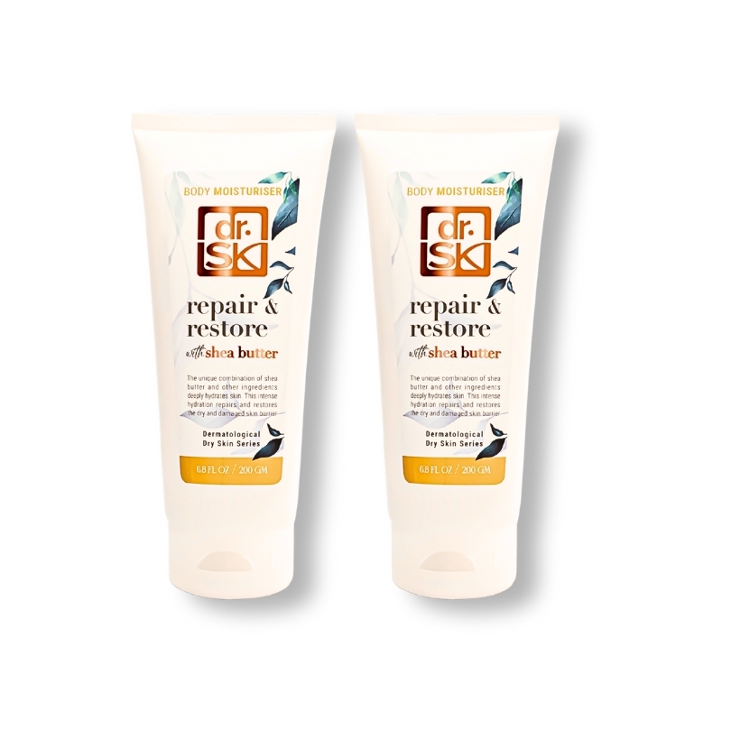 dr.SK Repair and Restore Body Moisturiser with Shea Butter 200g combo for dry sensitive skin barrier repair and hydration