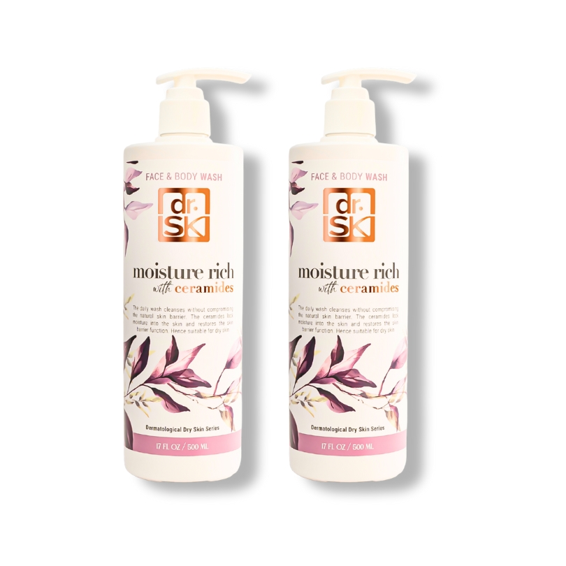 dr.SK Moisture Rich Face and Body Wash with Ceramides 2 bundle pack restores moisture and repairs dry skin barrier
