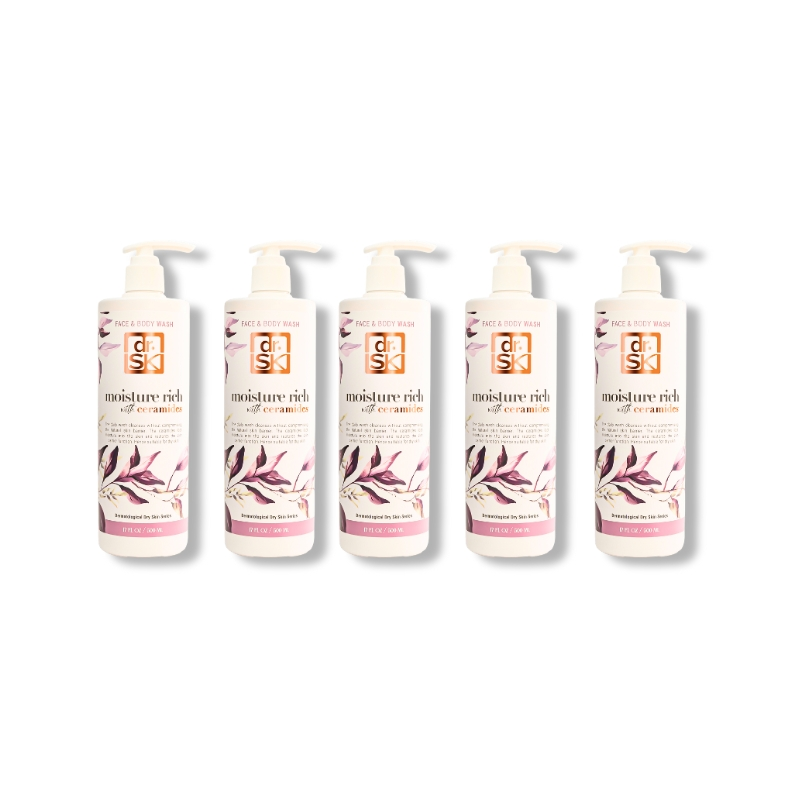 dr.SK Moisture Rich Face and Body Wash with Ceramides combo five pack for long term skin hydration and barrier care