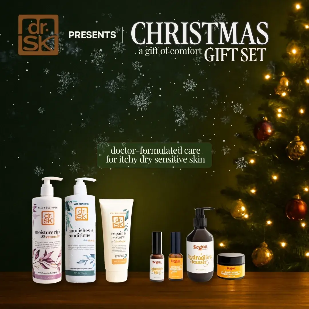 dr.SK Christmas Gift Set doctor formulated skincare for itchy dry sensitive skin with Segar and dr.SK products