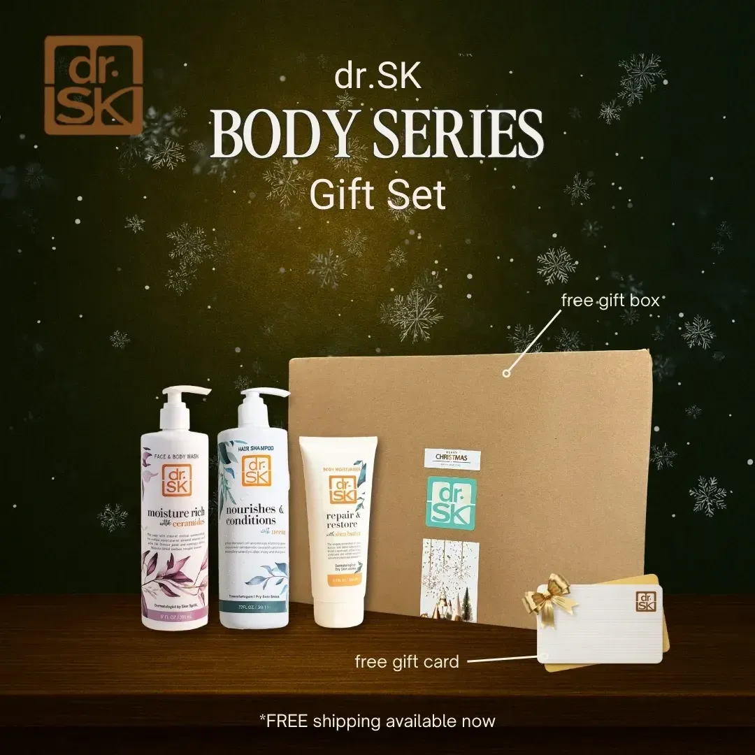 dr.SK Body Series Christmas Gift Set with face body wash shampoo and repair restore moisturiser in gift box