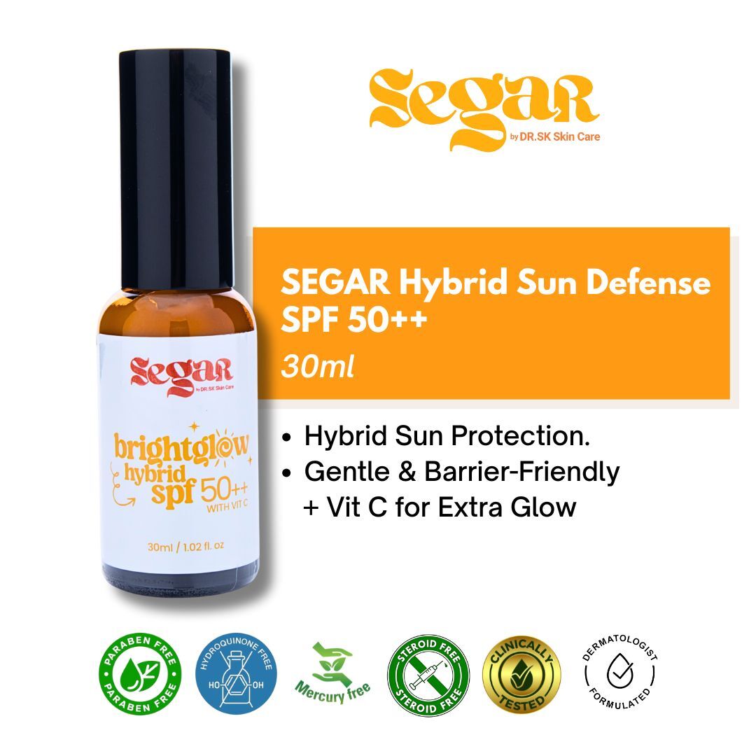 SEGAR Hybrid Sun Defense SPF 50++ 30ml barrier safe hybrid sun protection with Vitamin C for healthy glowing skin