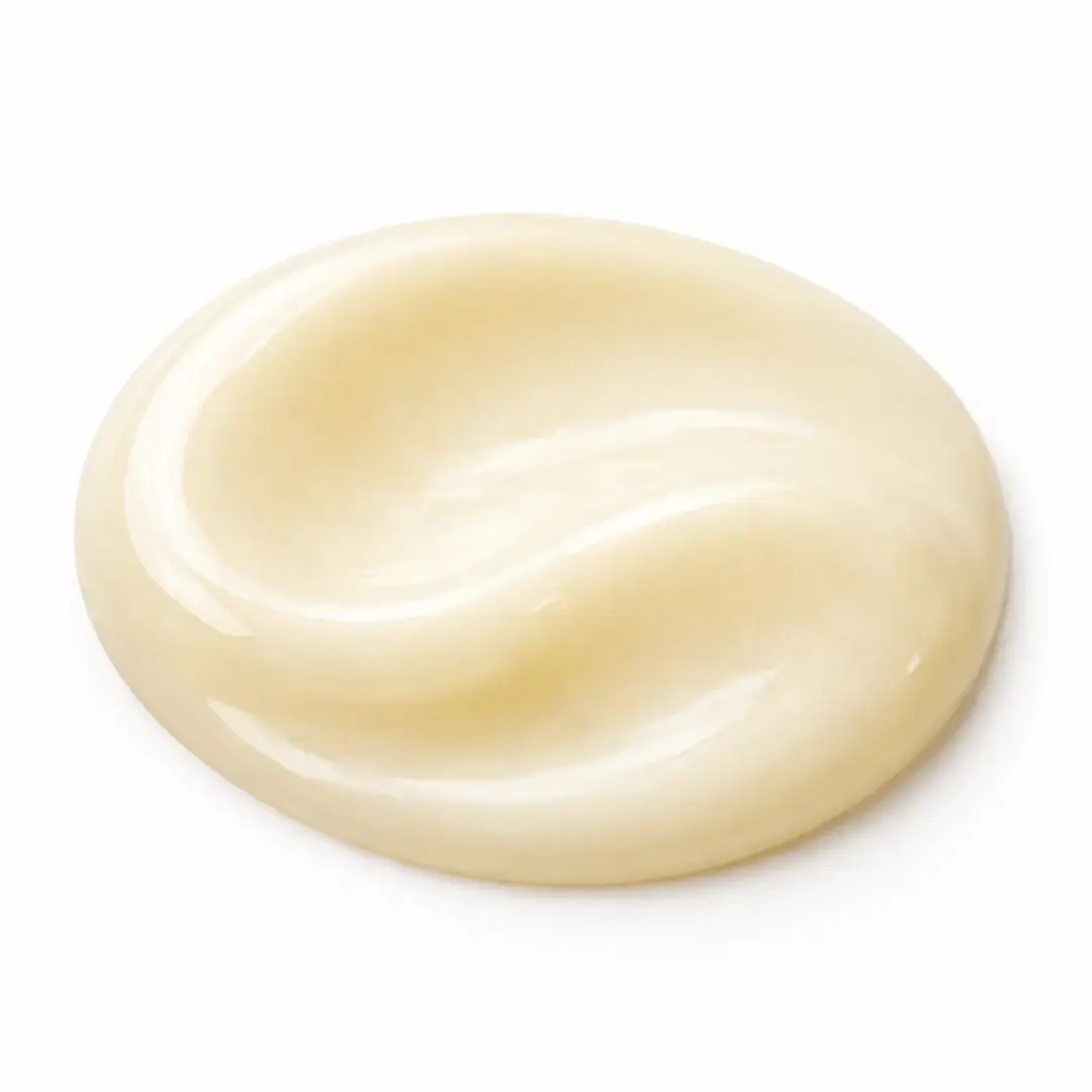 Translucent yellowish neem shampoo gel texture with smooth, lightweight consistency for sensitive scalp