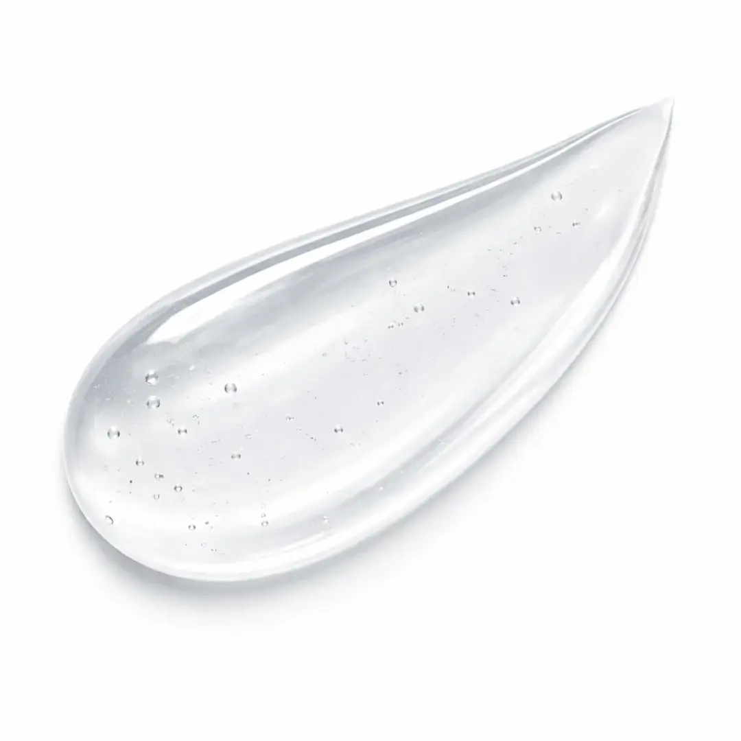 Clear lightweight gel texture of SEGAR Hydraglow face cleanser for gentle daily cleansing