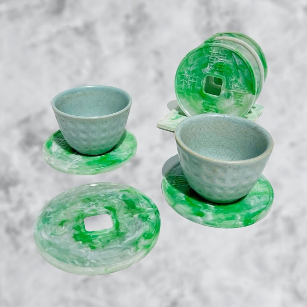 Green Recycled Plastic swore Tea Set