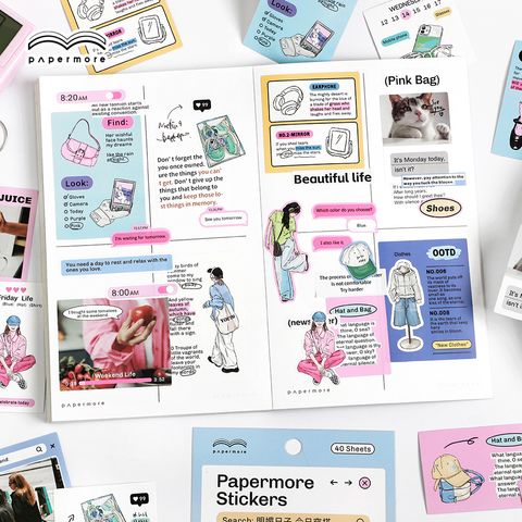 papermore明媚日子系列不干胶贴纸包主图1