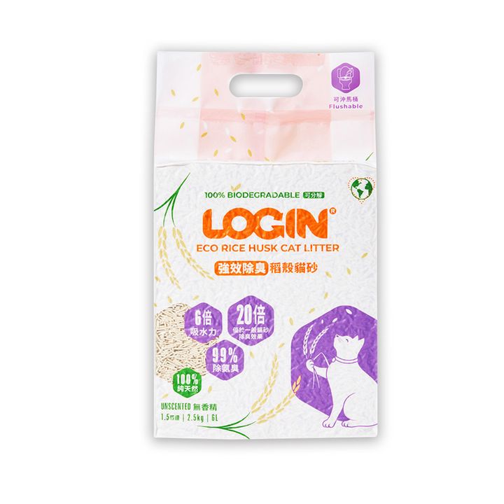 澳洲LOGIN強效除臭稻殼貓砂 主圖