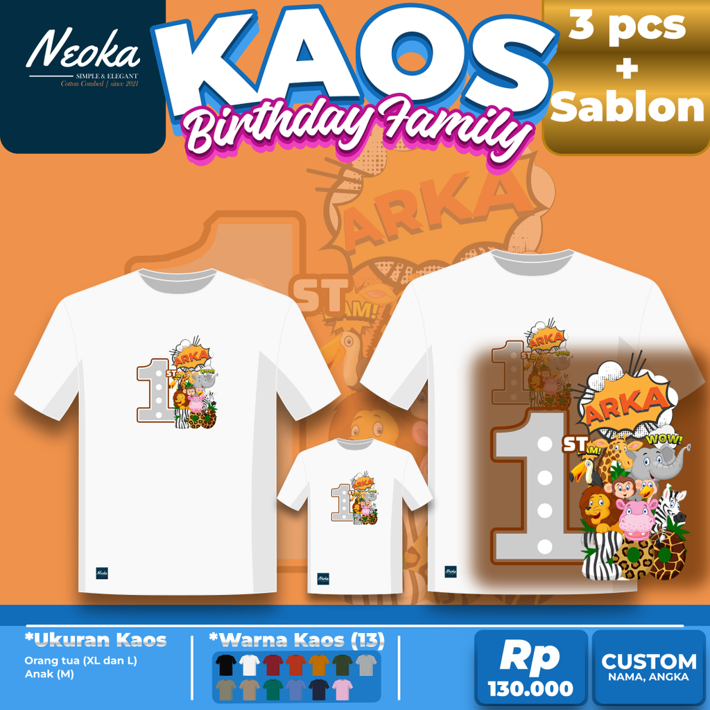 Zoo (Kaos+Sablon Family Birthday)