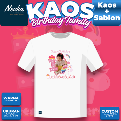 Unicorn Dewasa(Kaos+Sablon Family Birthday Shopee)