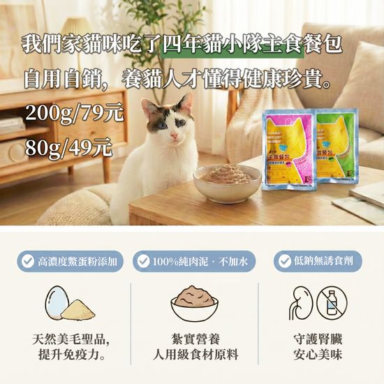 天然原味，主子一口愛上！貓小隊主食餐包，健康0膠新體驗 | 貓小隊Catgroup