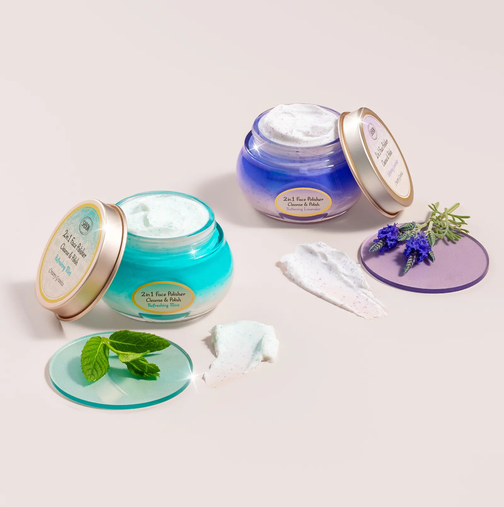 情境圖_二合一臉部磨砂膏 清爽薄荷 & 舒緩薰衣草