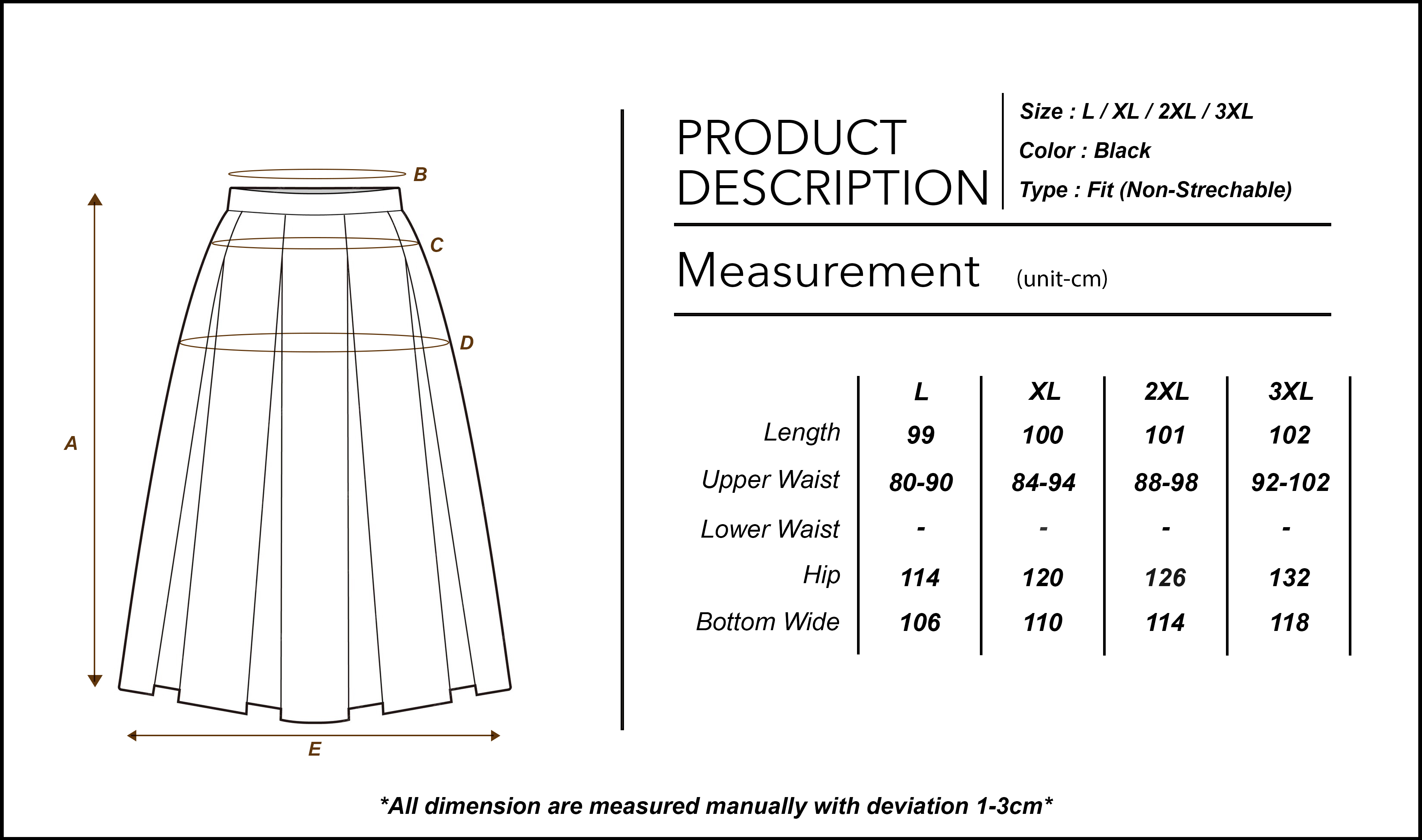 Nuit Satin Flare Skirt (Long)