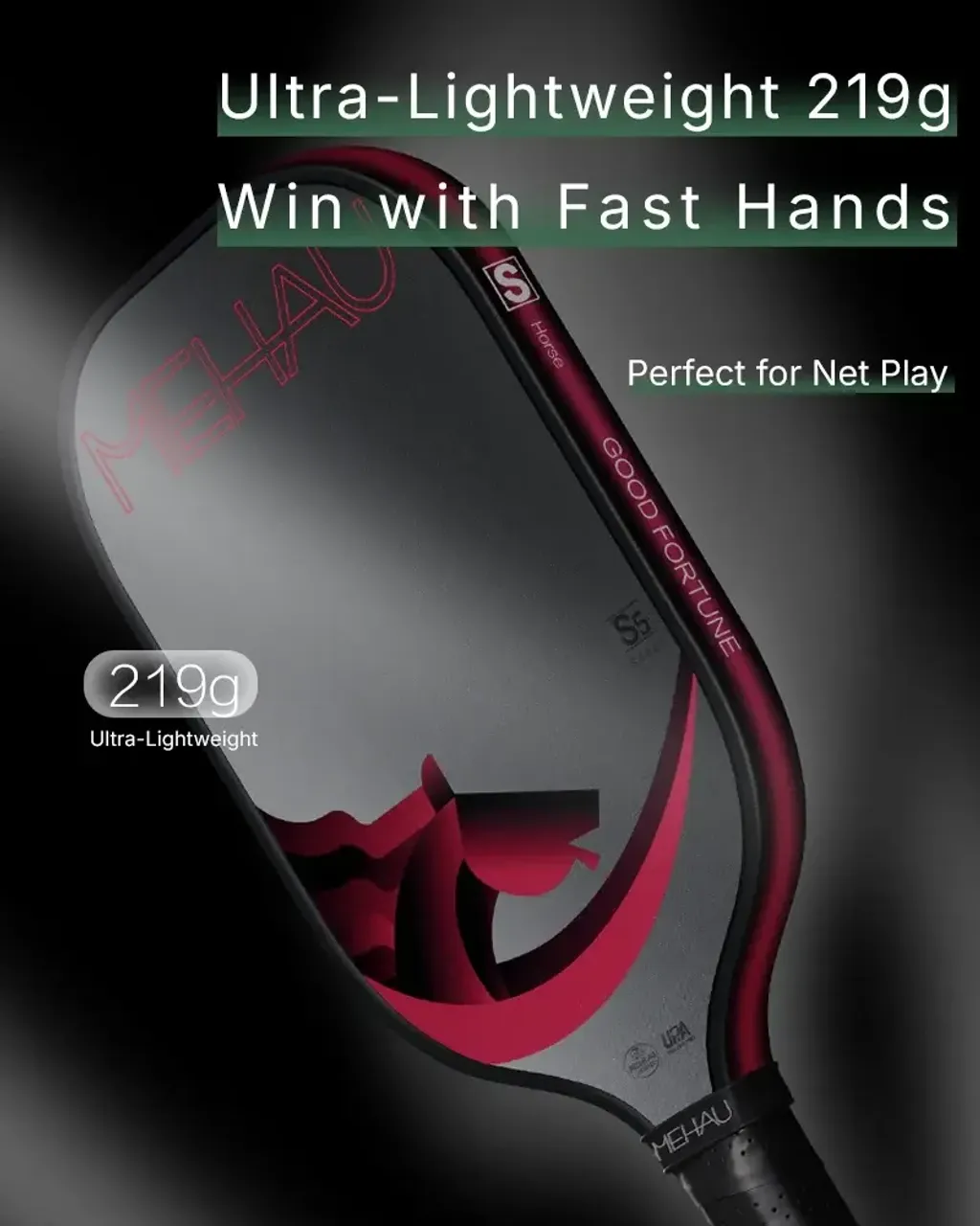 MEHAU_S5_Aerodynamic_Pickleball_Paddle_Ultra_lightweight_219g