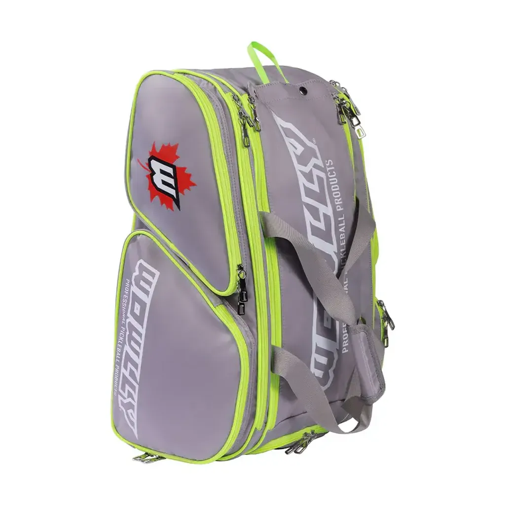 WOWLLYxTUFF-Pro-Sport-Bag-green-grey-upright-corner-1200px
