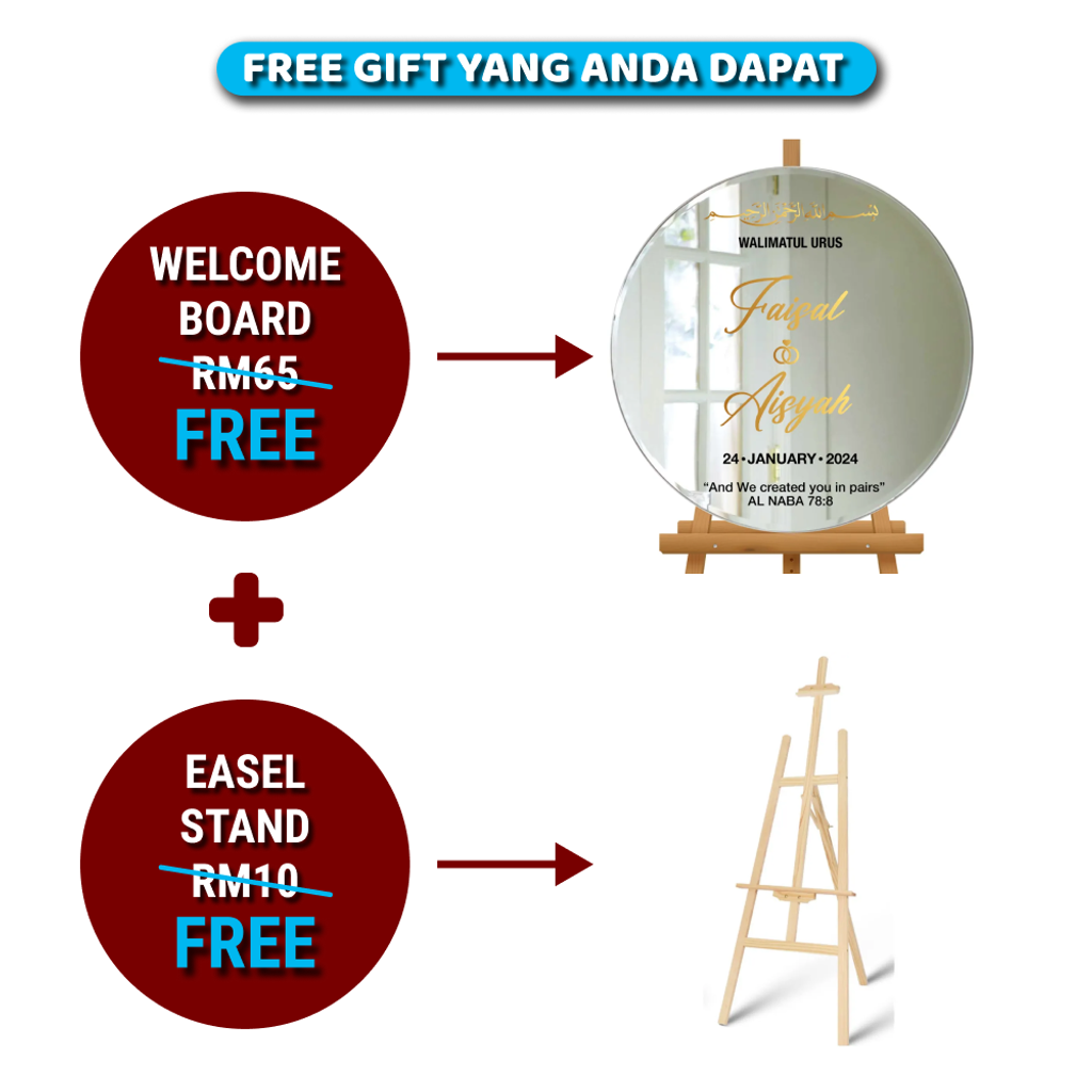 free gift welcome board