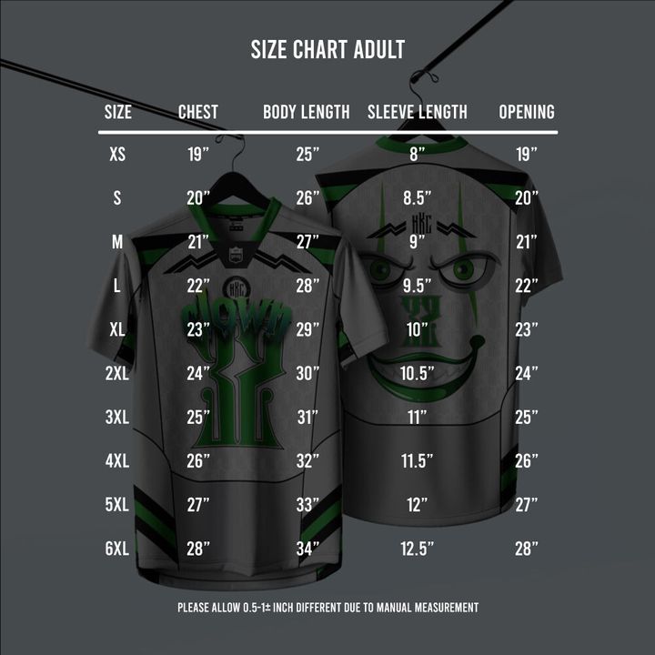 GREEN-CLOWN-SMILE-NFL-SERIES-JERSEY-SIZE