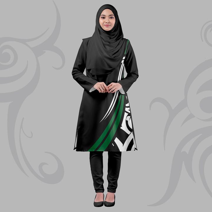 TRIBAL-FOREST-GREEN-JERSEY-MUSLIMAH