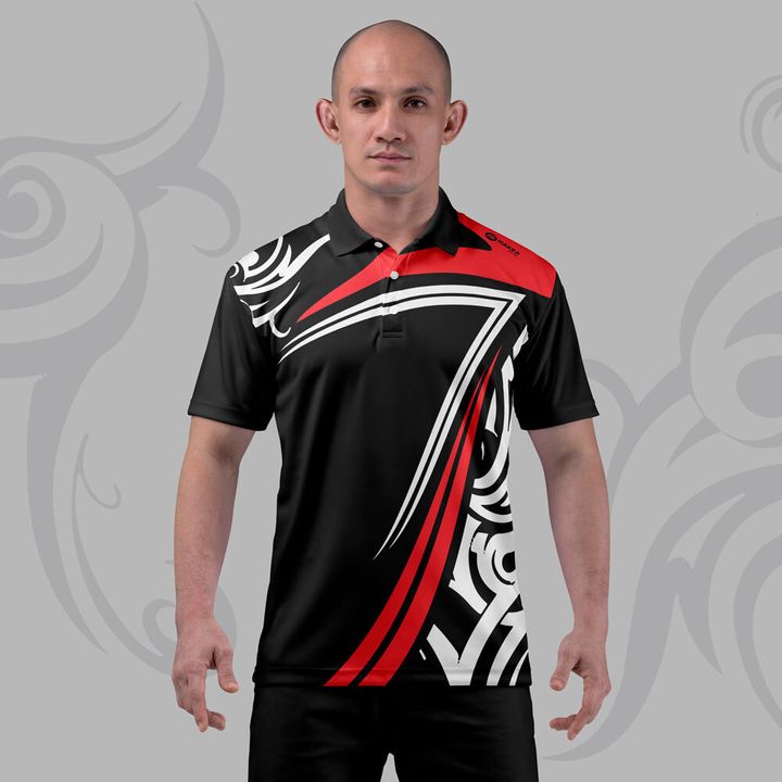 TRIBAL-SCARLET-RED-JERSEY-POLO