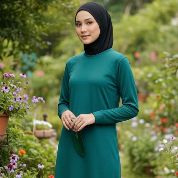FATHIMAH-SUMAYYAH-DRESS-JERSEY-TEAL-GREEN