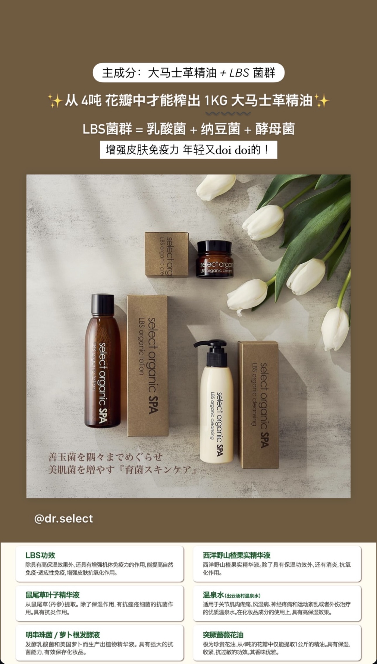 Dr.Select LBS 益生菌有機 SPA 系列:有機 SPA 與益生菌結合,深度滋養修復肌膚 by LIYA’S