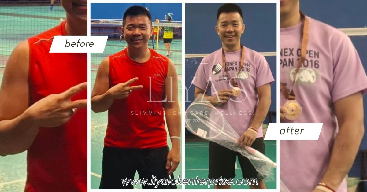 LIYA'S male customer slimming testimonial before after 4 months transformation