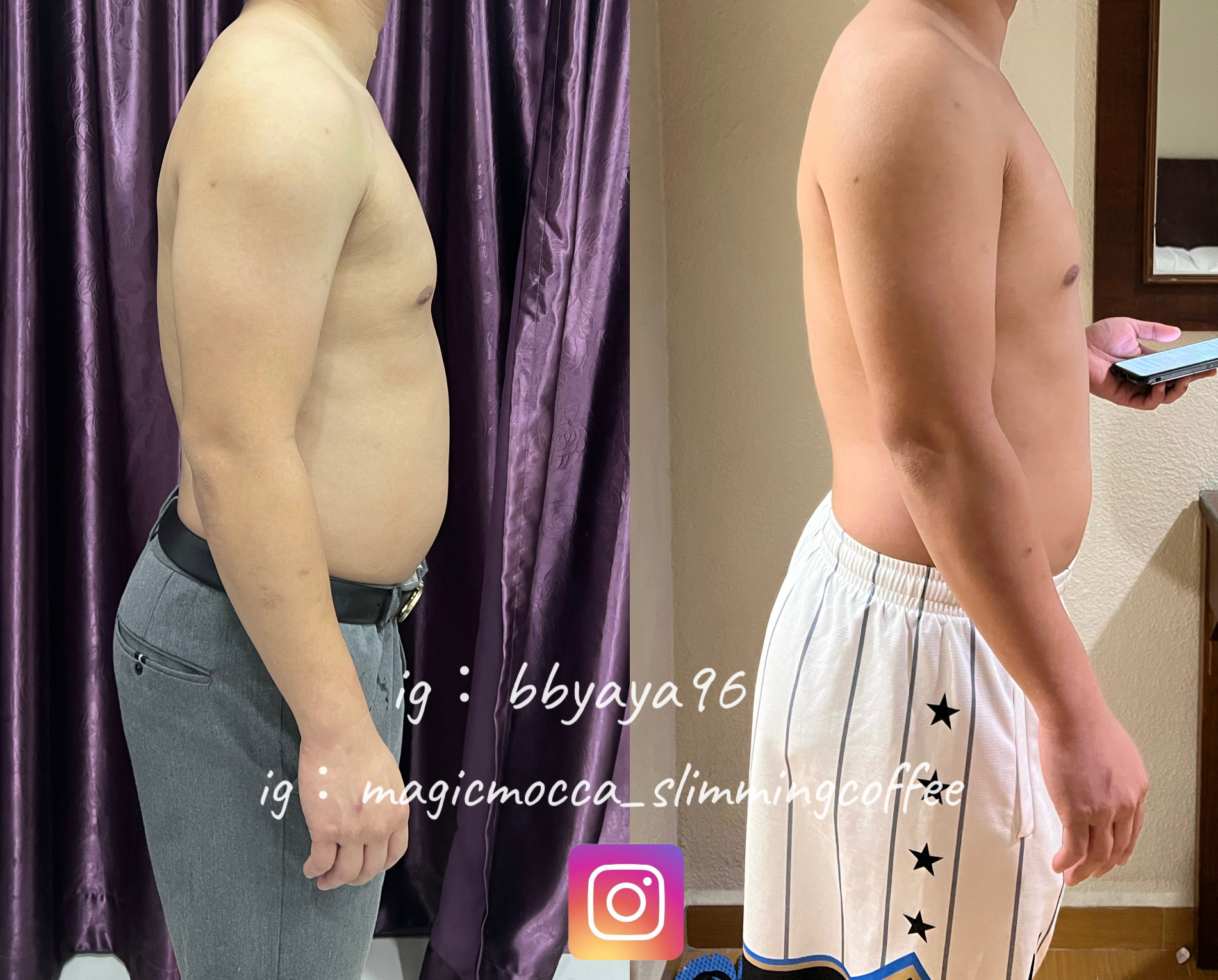 男士18天瘦身见证 侧面效果