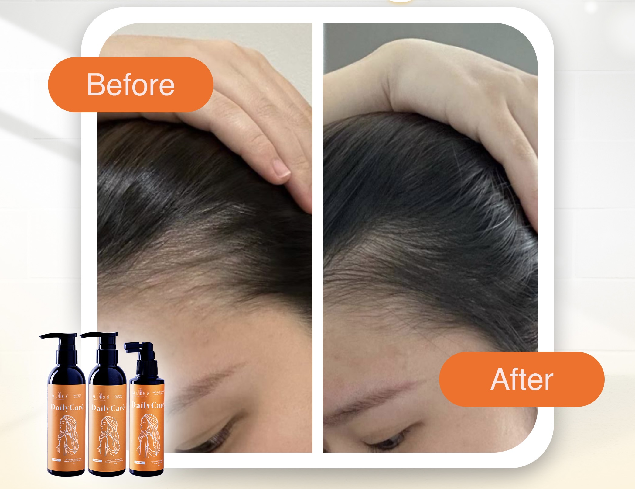 MLISS Haircare Results Before & After