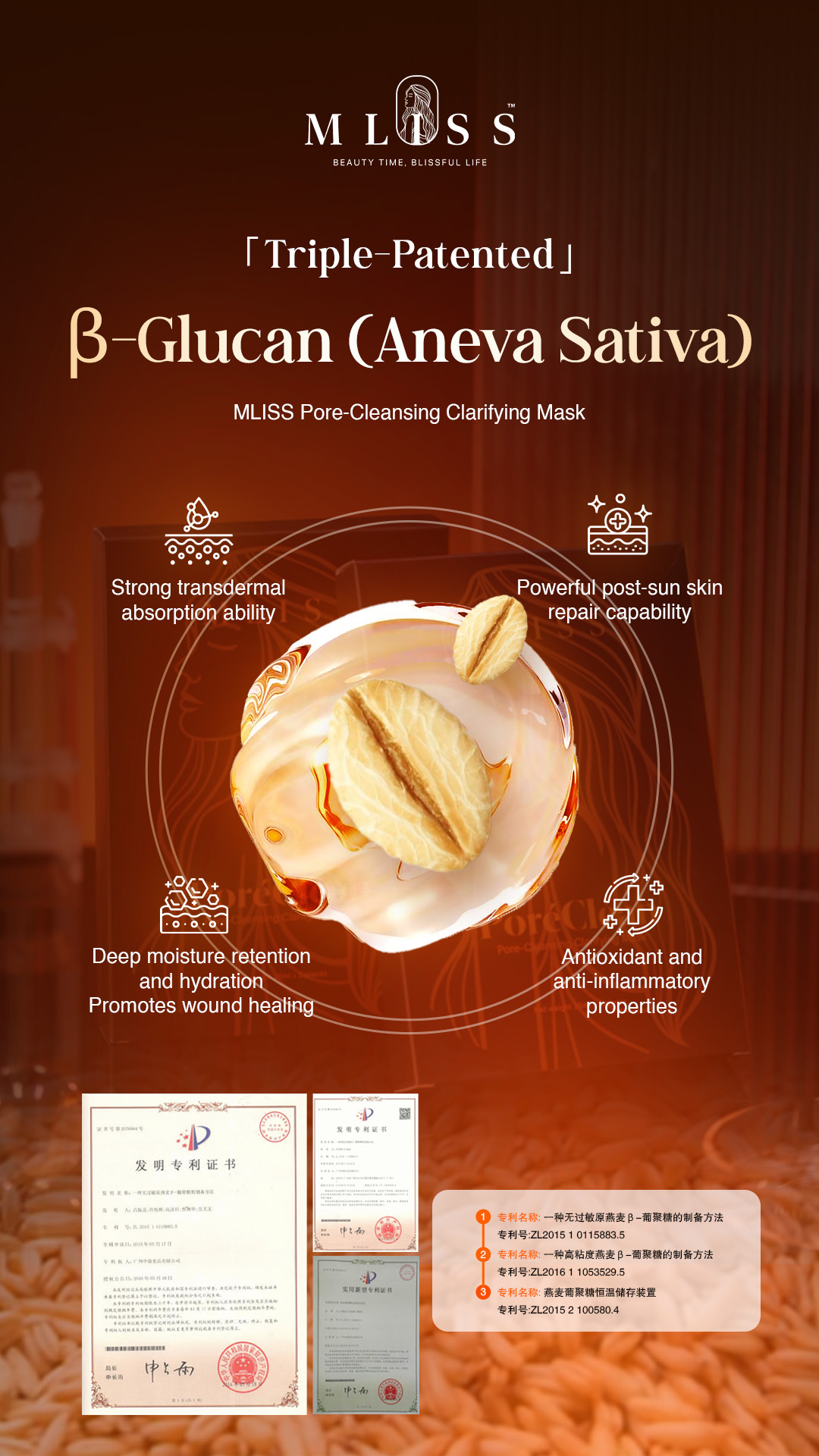 Paten Berkembar Tiga Oat Beta-Glucan