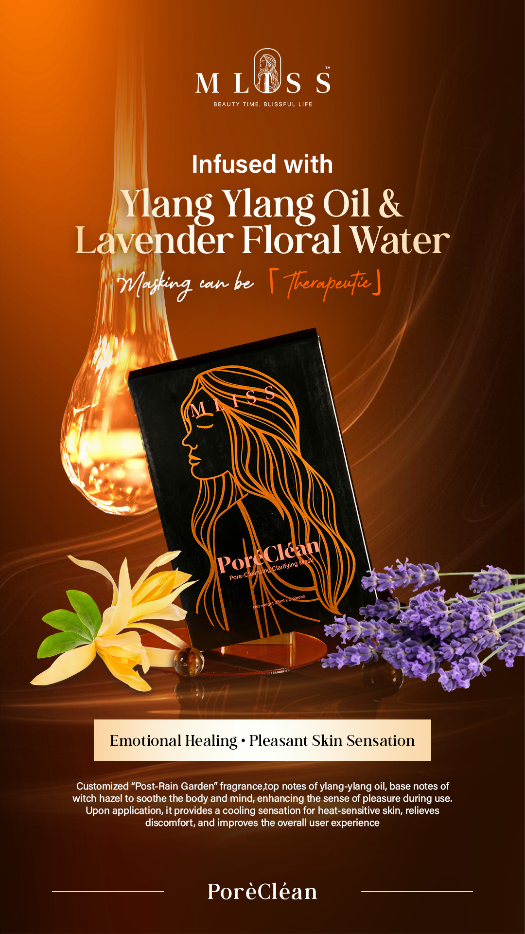 Diperkaya dengan Minyak Ylang Ylang dan Air Bunga Lavender