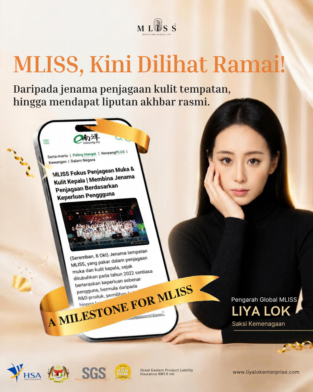 Pengarah Global MLISS Liya Lok dalam Nanyang Siang Pau